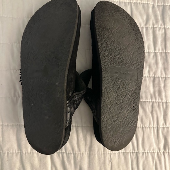 Isabel Marant Embroidered Leather Fringe Sandals - Picture 4 of 6